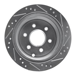 Nissan Frontier Brake Rotor (1) - Rear Left - R1 Concepts - Drilled & Slotted - Silver - `05-`25